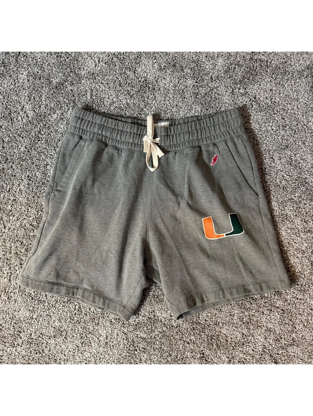 League University of Miami Gray Athletic Shorts Size Large